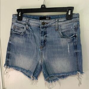 Kut from the Kloth Blue Jean Shorts Distressed Mid-Rise